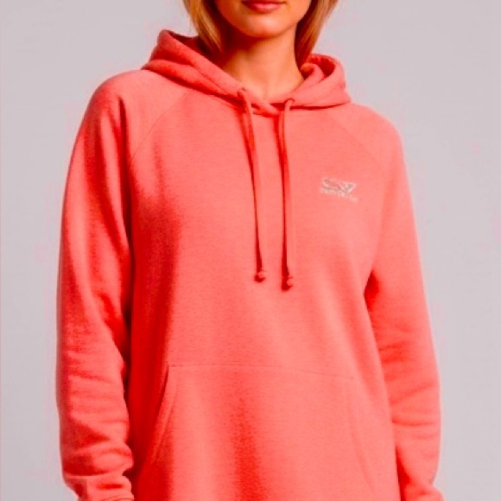 Vineyard Vines hoodie, light coral. Whale logo (mint green). Oversized fit. XS